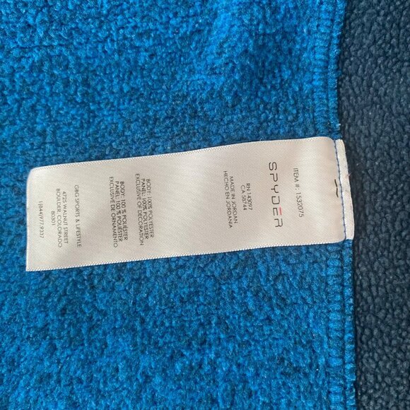 Spyder Empire Full-Zip Blue Fleece Jacket Zip Pockets Outdoors Hiking Colorado X - Picture 5 of 7